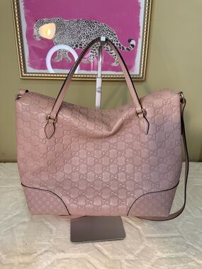 Guccissima soft pink medium Bree foldover Shoulder Bag